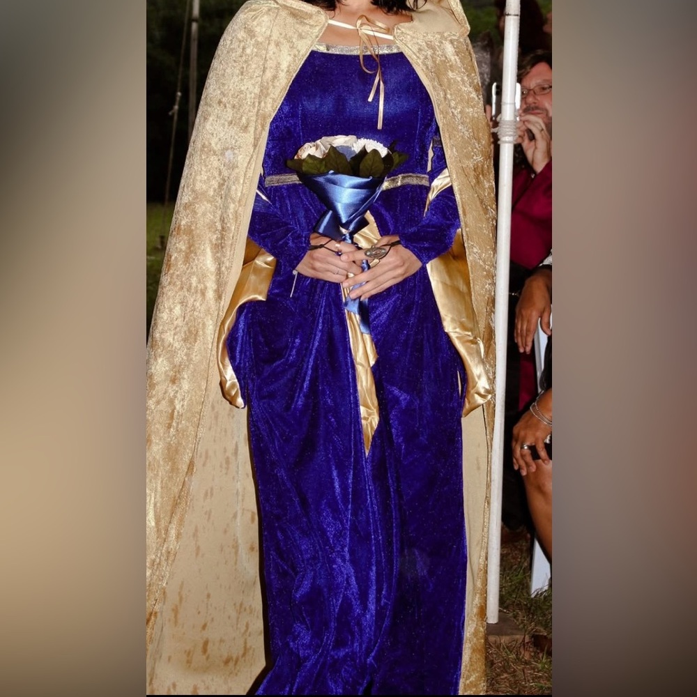 Royal Blue and Gold Medieval Renaissance Handmade Dress